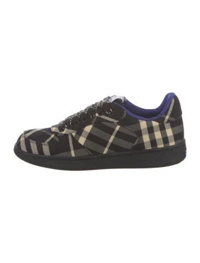 Pre-owned Burberry Canvas Plaid Print Sneakers In Neutral