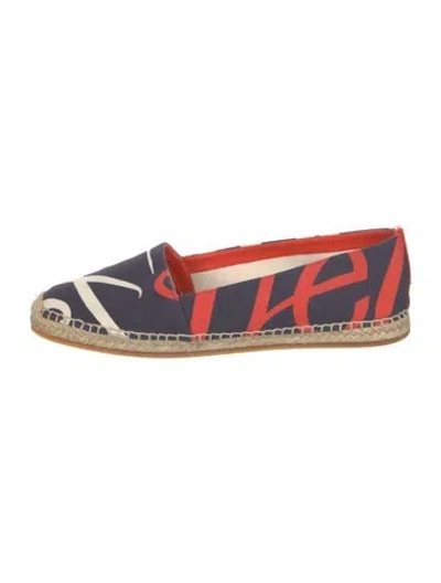 Pre-owned Burberry Canvas Printed Espadrilles In Blue
