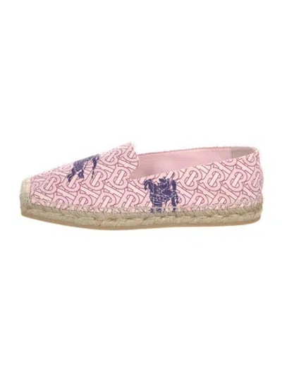 Pre-owned Burberry Canvas Printed Espadrilles In Pink