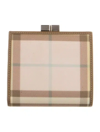 Pre-owned Burberry Canvas Printed Wallet In Neutral