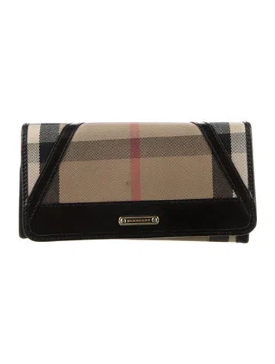 Pre-owned Burberry Canvas Printed Wallet In Neutral