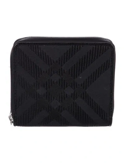 Pre-owned Burberry Canvas Printed Wallet W/ Tags In Black