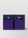 Burberry Canvas Shopping Clutch With Contrasting Trim In Purple