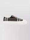Burberry Canvas Sneakers With Embroidered Check Pattern In White
