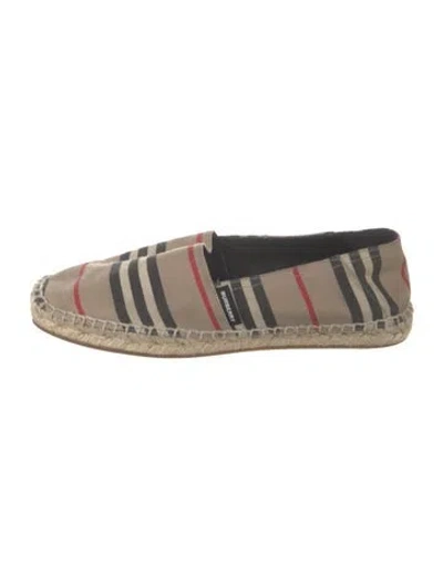 Pre-owned Burberry Canvas Striped Espadrilles In Brown