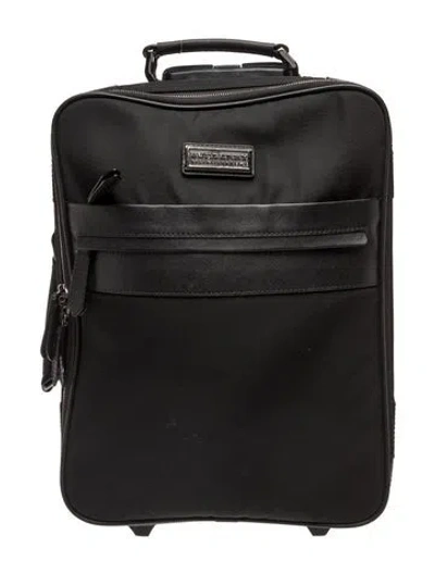 Pre-owned Burberry Canvas Suitcase In Black