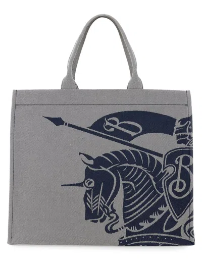 Burberry Canvas Tote Bag In Grey