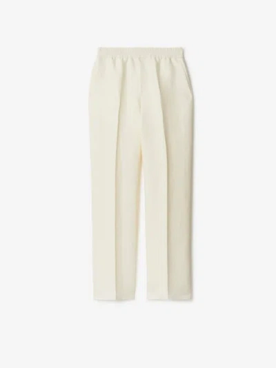 Burberry Canvas Trousers In White