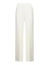 Burberry Women's Lar Beige Linen Pants With Runned Waist In White