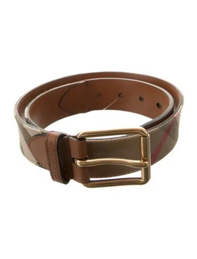 Pre-owned Burberry Canvas Waist Belt In Brown