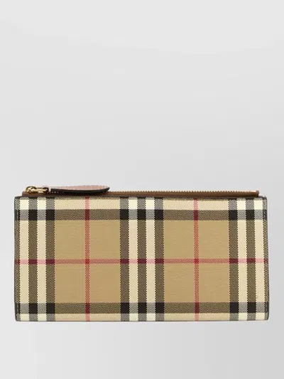 Burberry Canvas Wallet Check Pattern Rectangular Shape In Multi