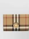 BURBERRY CANVAS WALLET WITH CHECKERED PATTERN AND FOLD-OVER TOP