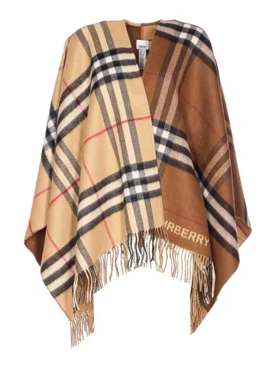 Burberry Beige Cape In Brown