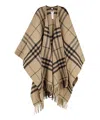 Burberry Check Cape In Beige