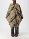 Burberry Check Cape In Beige