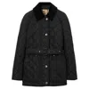 Burberry Ekd-embroidered Diamond-quilted Jacket In Black