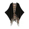 Burberry Vintage-style Check Fringed Wool Cape In Brown
