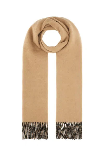 Burberry Cappuccino Cashmere Reversible Scarf In Brown