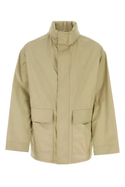 Burberry Cappuccino Gabardine Jacket In Brown