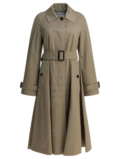 Burberry Car Coat Ellingham Fit-and-flare Coats Beige In Green