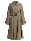Burberry "car Coat Ellingham Fit And Flare" Trench Coat In Neutral