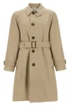 Burberry Cotton Gabardine Long Car Coat In Brown