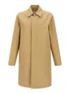 Burberry Car Coat With Collar And Long Sleeves In Multi