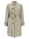 Burberry Car Coat Silk Coats And Trench Coats Gray In Gray
