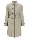 Burberry Car Coat Silk Coats And Trench Coats Gray In Gray