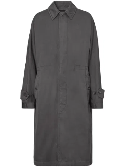 Burberry Car Cotton Twill Coat In Grey