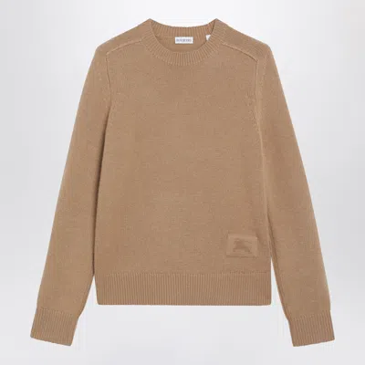 Burberry Caramel Crew-neck Cashmere Sweater In Brown