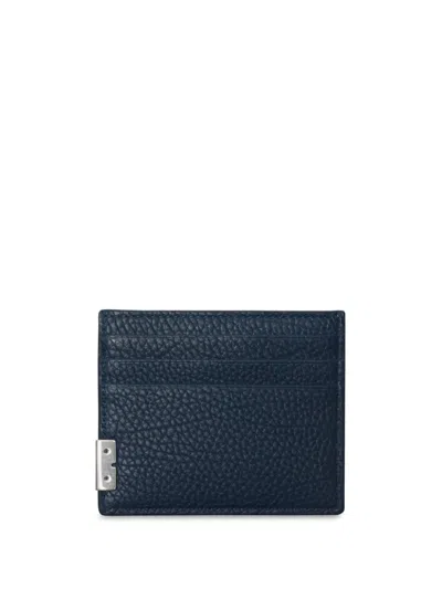 Burberry Card Case Model Sandon In Navy Blue Leather