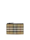 Burberry Beige Check Large Bifold Wallet In Beige