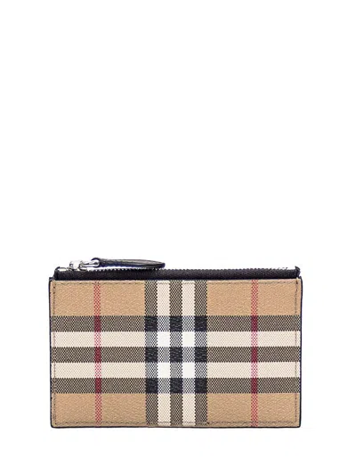 Burberry Card Holder Check In Brown