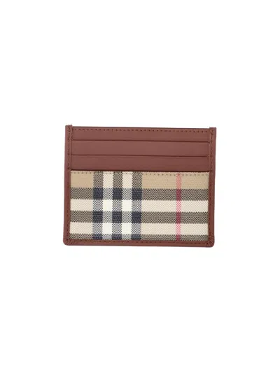 Burberry Cardholder "check" In Beige