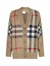 Burberry Archivio Check Cardigan In Beige