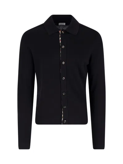 Burberry Cardigan "check" In Black