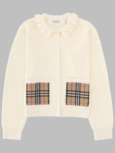 Burberry Cardigan Con Tasche Ricamate In Multi