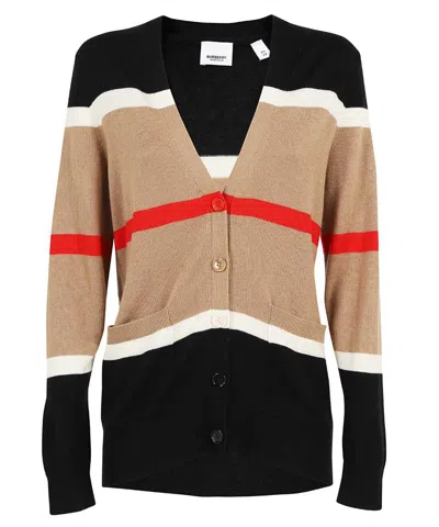 Burberry Cardigan With Striped Pattern In Multi