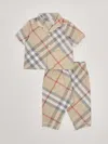 Burberry Carey Chk Set Suit In Check Beige