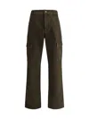Burberry Cargo Trousers With Belt Loops And Stitch Detailing In Juniper