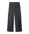 Burberry Denim Cargo Trousers In Black
