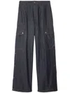 Burberry Denim Cargo Trousers In Blue