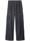 Burberry Denim Cargo Trousers In Denim Blue