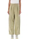 Burberry Adjustable Straps Wide-leg Cotton Pant In Hunter