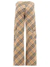 Burberry Straight Leg Checked Cargo Pants In Beige