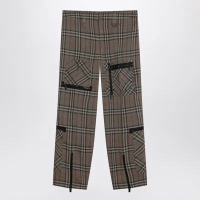 BURBERRY BURBERRY CARGO PANTS CHECK PATTERN IN BLEND