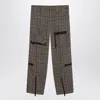 Burberry Cargo Pants Check Pattern In Silk Blend In Brown