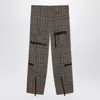 Burberry Cargo Pants Check Pattern In Silk Blend In Gray