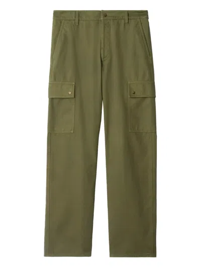 Burberry Relaxed-fit Cargo Pants With Multi-pocket Design In Green